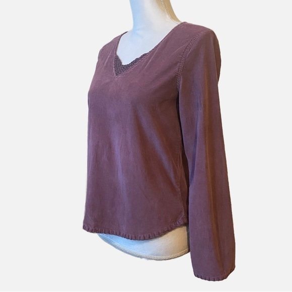 J. Jill Corduroy Stretch Popover Blouse With Embroidery Size XS - Picture 2 of 10